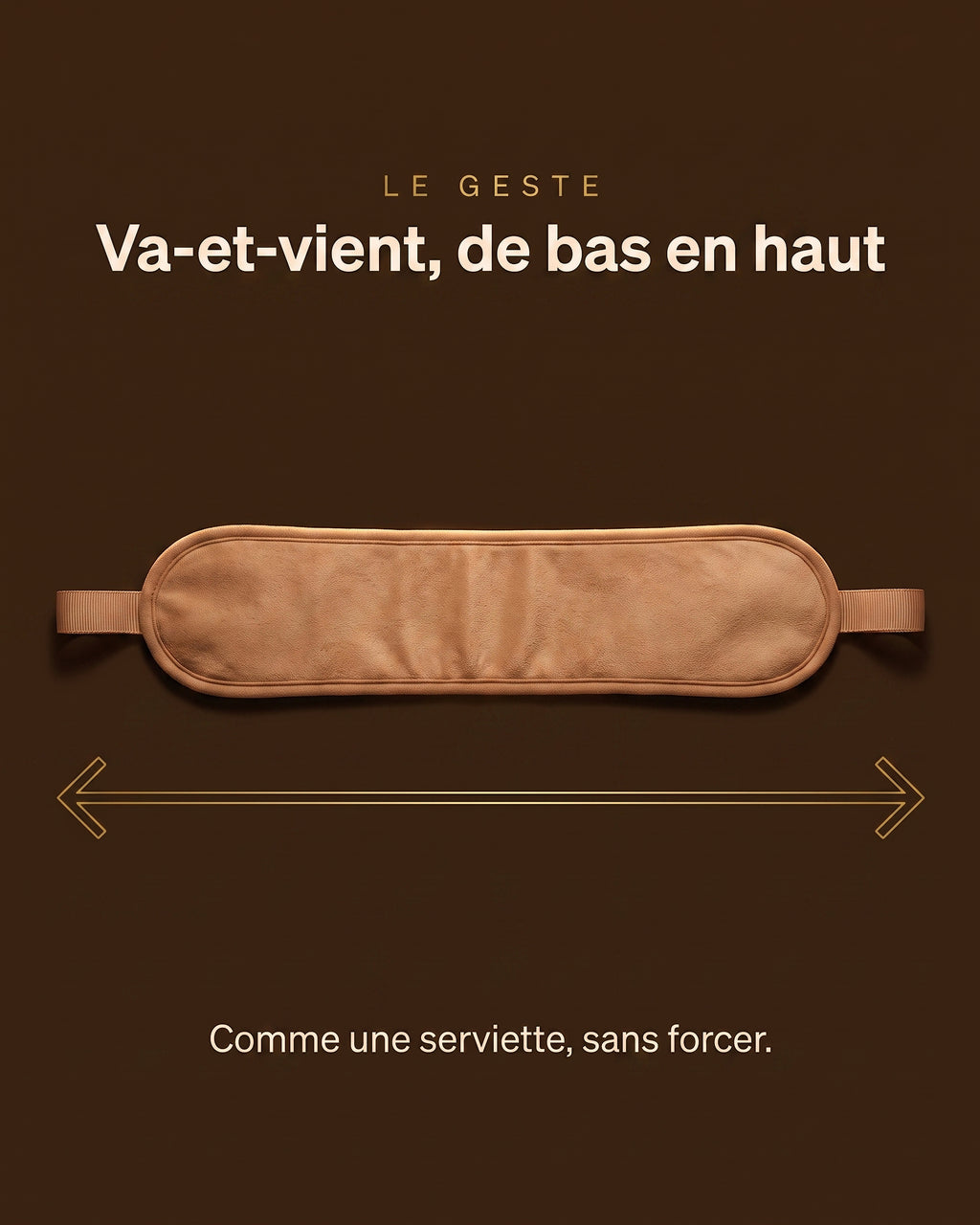 Geste de va-et-vient avec l'applicateur dos Hemera