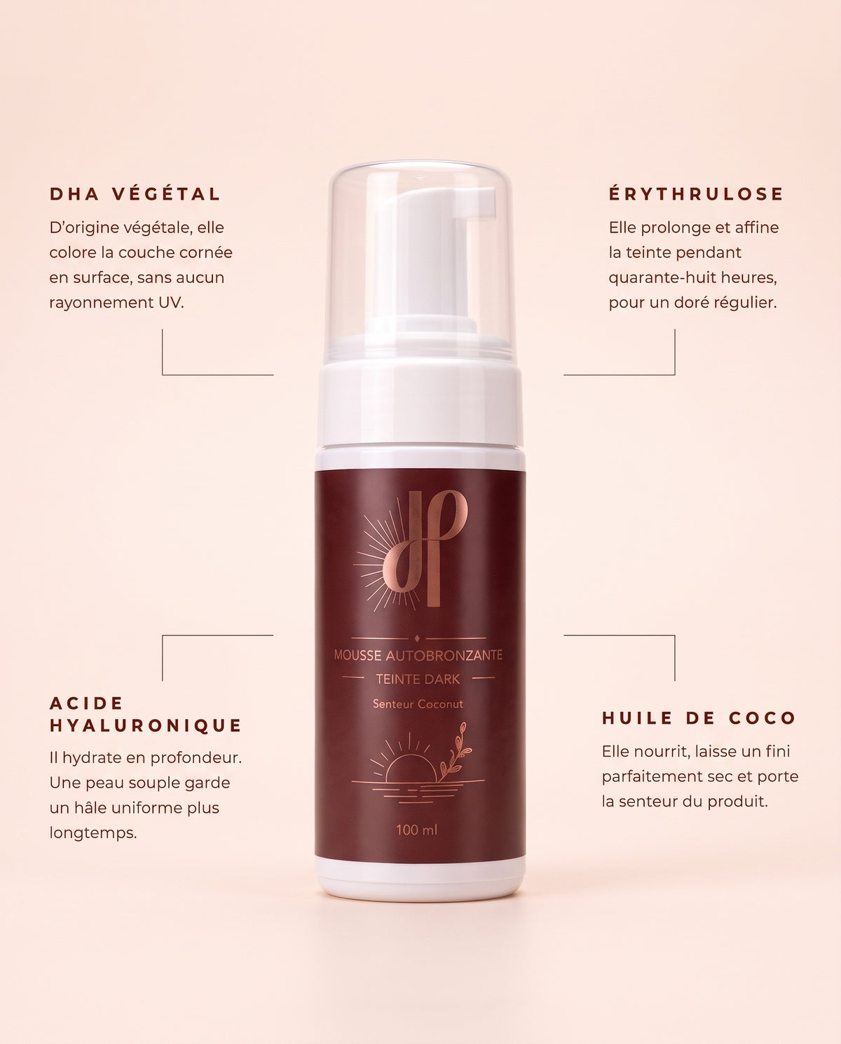 Actifs de la mousse autobronzante Hemera Dark