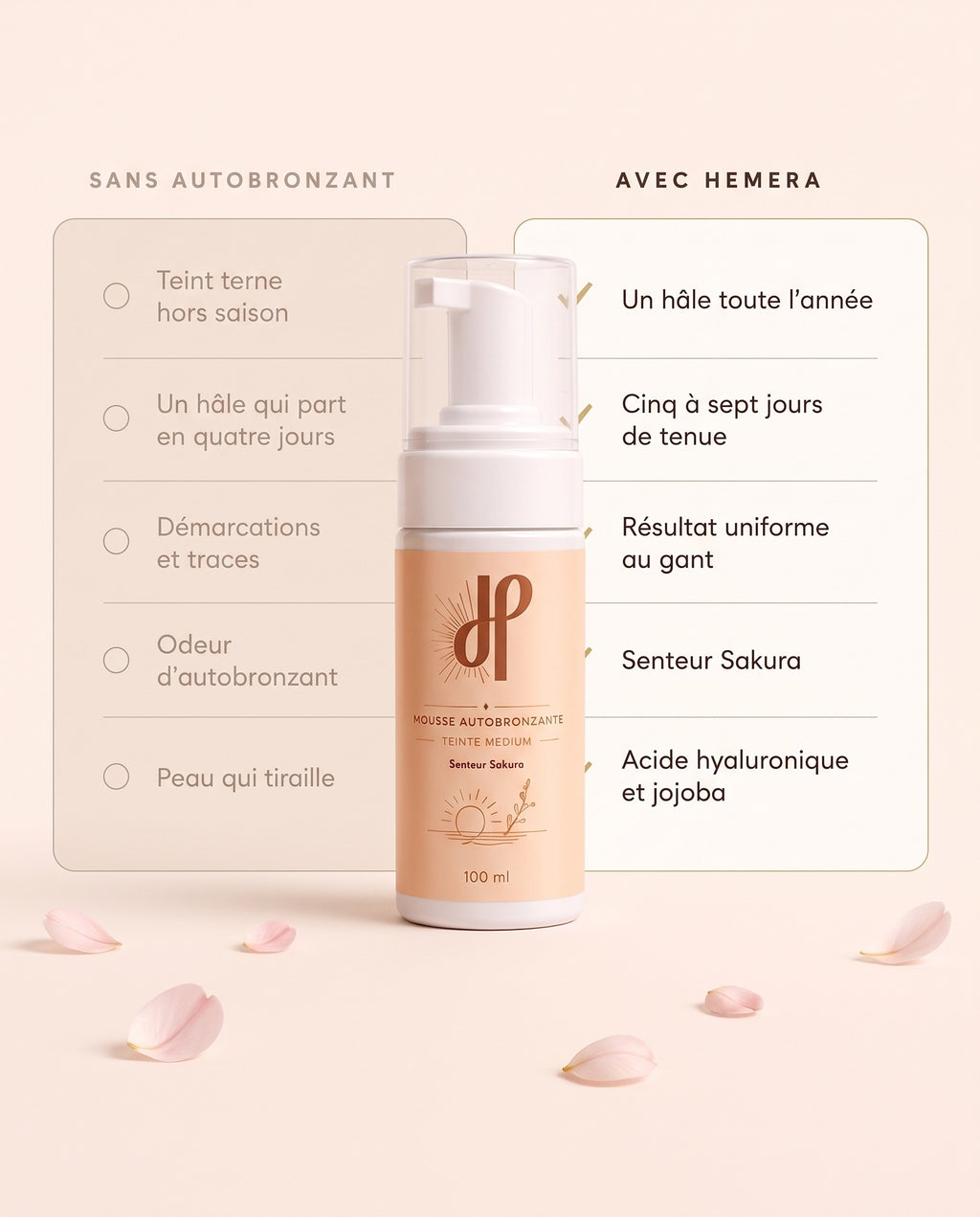 Mousse autobronzante Hemera Medium, packaging