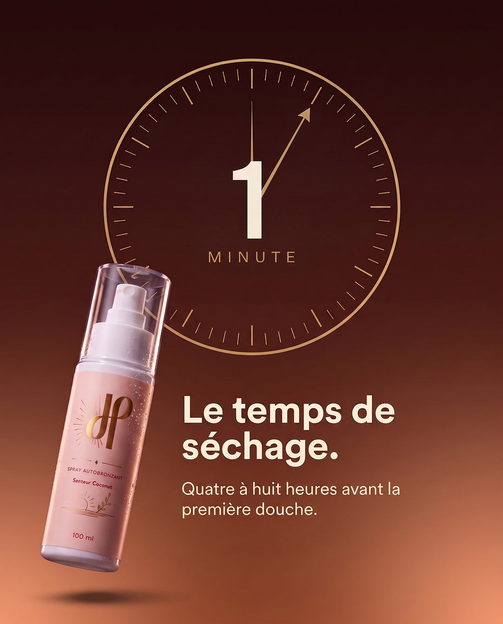 Application du spray autobronzant visage Hemera
